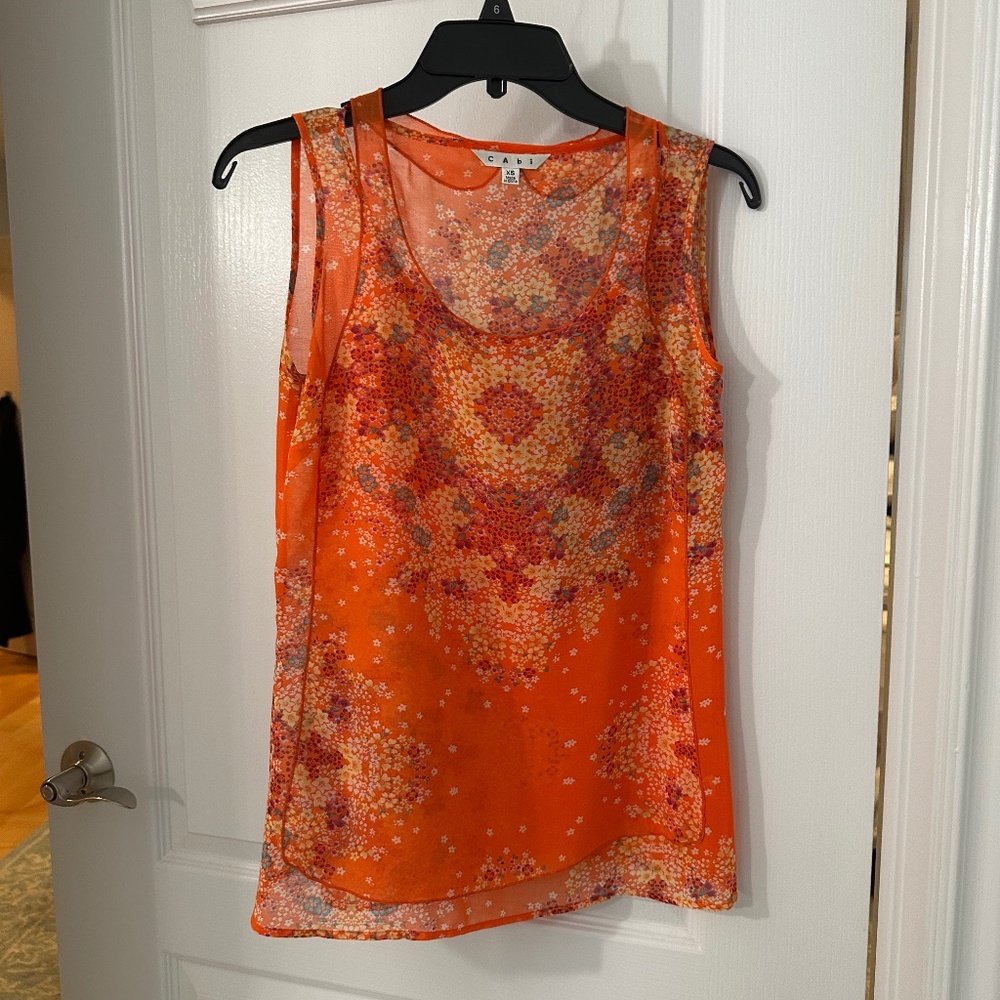 CABI Orange blouse sleeveless size XS